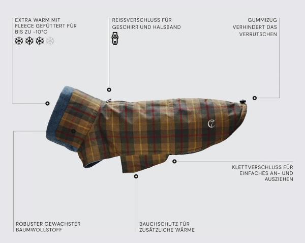 Cloud7 Hundemantel Brooklyn Waxed Tartan